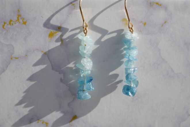 アクアマリン　ピアスの画像