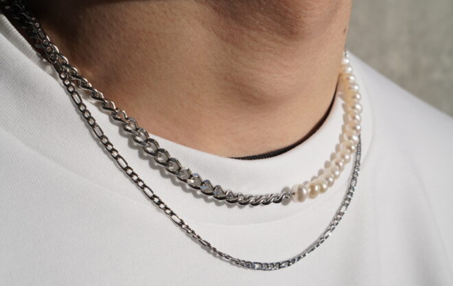 淡水パールネックレス着用